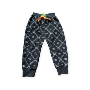♥️10/$10 Stylish Kids Joggers with Logo Pattern 3T